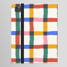 Colorful Messy Plaid iPad Folio Case | Christmas Pattern, Bright, Holiday, Curated, Geometric, Geometric Pattern, Christmas, Graphic, Messy, Graphic Design 