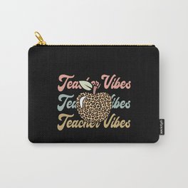 Teacher vibes retro wavy vintage fonts Carry-All Pouch