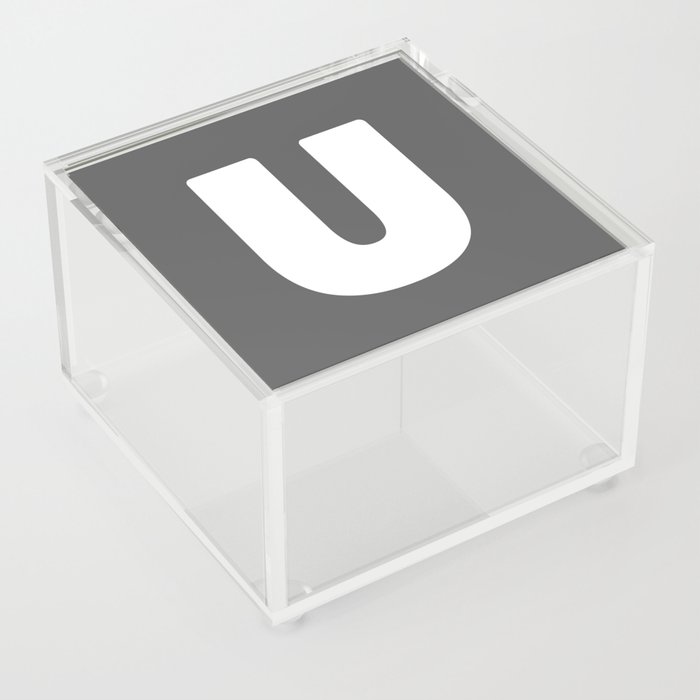 U (White & Grey Letter) Acrylic Box