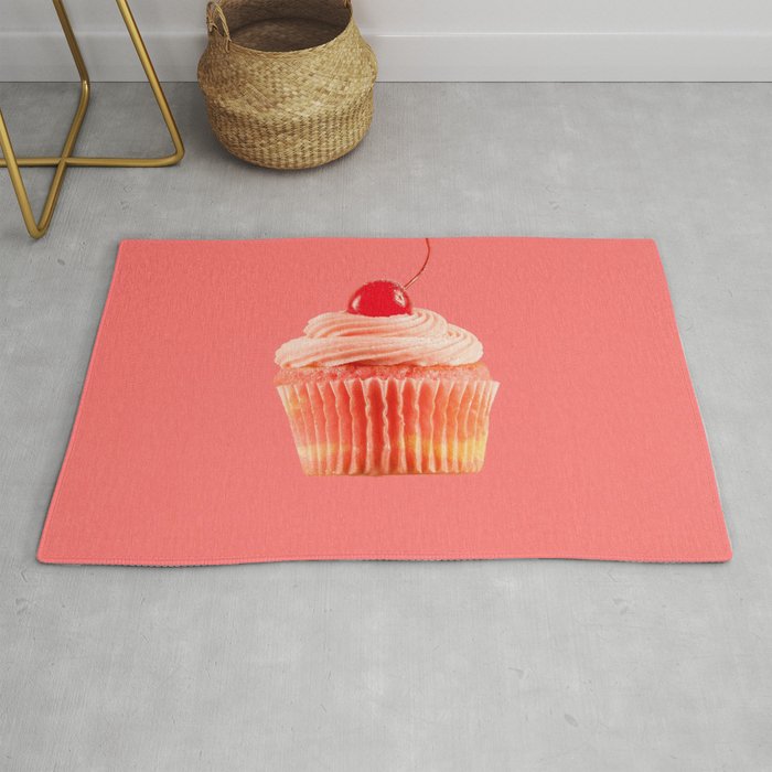 Cupcake Love | Pink with a Cherry on Top Rug