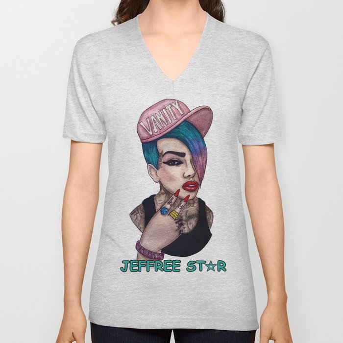 VANITY & JEFFREE STAR V Neck T Shirt