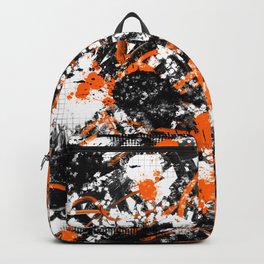 Individualistic Graffiti 7 Black White Orange - Abstract Art Series Backpack | Genz, White, Jberdy, Teen, Painting, Skater, Black, Grafitti, Sk8Er, Teenboy 