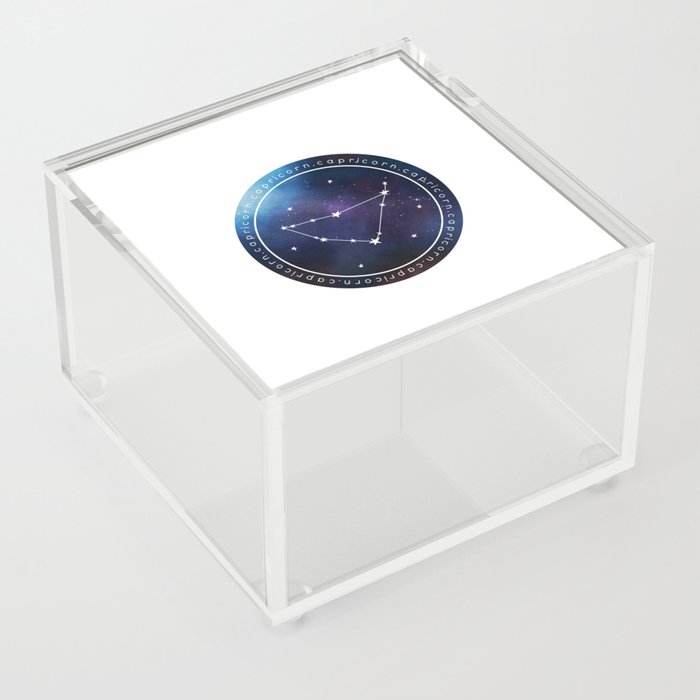 Capricorn Zodiac | Nebula Circle Acrylic Box