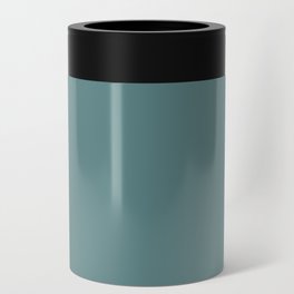 Dark Aqua Blue-Green Solid Color Hue Shade - Patternless Can Cooler