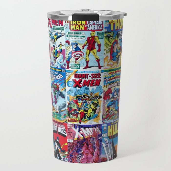 Assorted title comic cover books Travel Mug