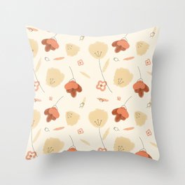 Vintage Poppies floral seamless print Throw Pillow