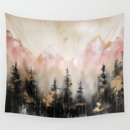 Rocky Mountain High Pastel Oil Painting Wall Tapestry