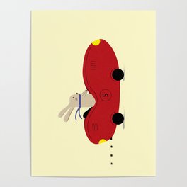 Rabbit and his car Poster