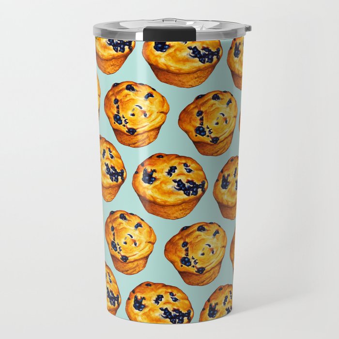 Blueberry Muffin Pattern Travel Mug