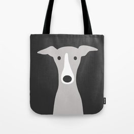 Cute Greyhound, Italian Greyhound or Whippet Cartoon Dog Tote Bag