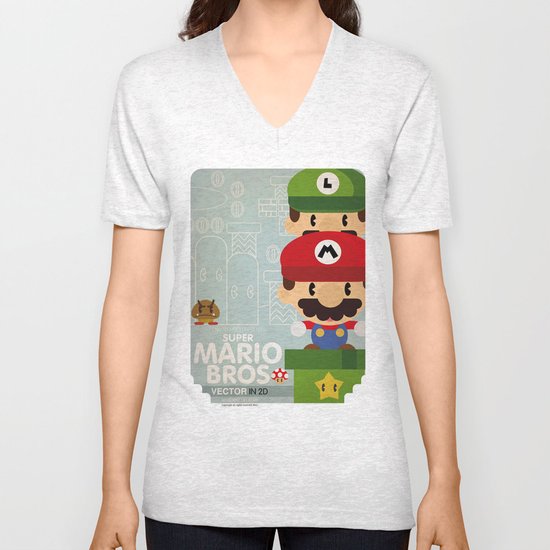 mario bros 2 fan art Unisex V-Neck