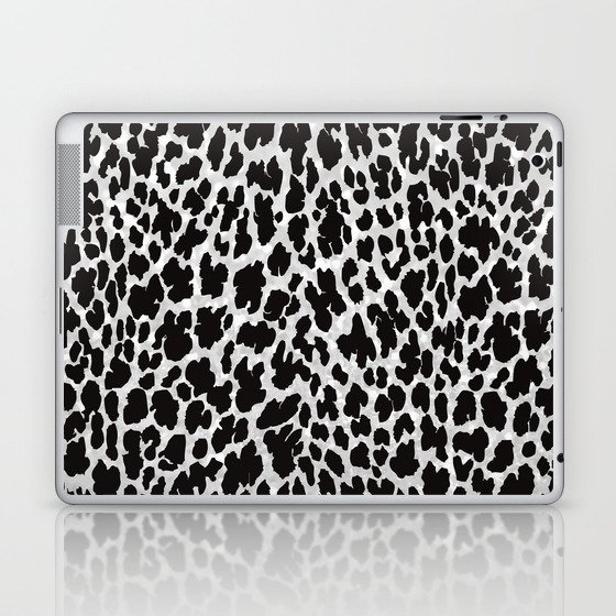 Modern black white cheetah animal print Laptop & iPad Skin