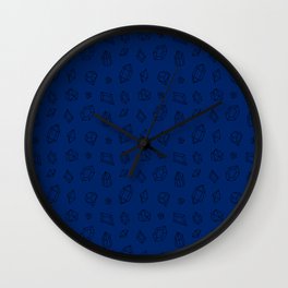 Blue and Black Gems Pattern Wall Clock