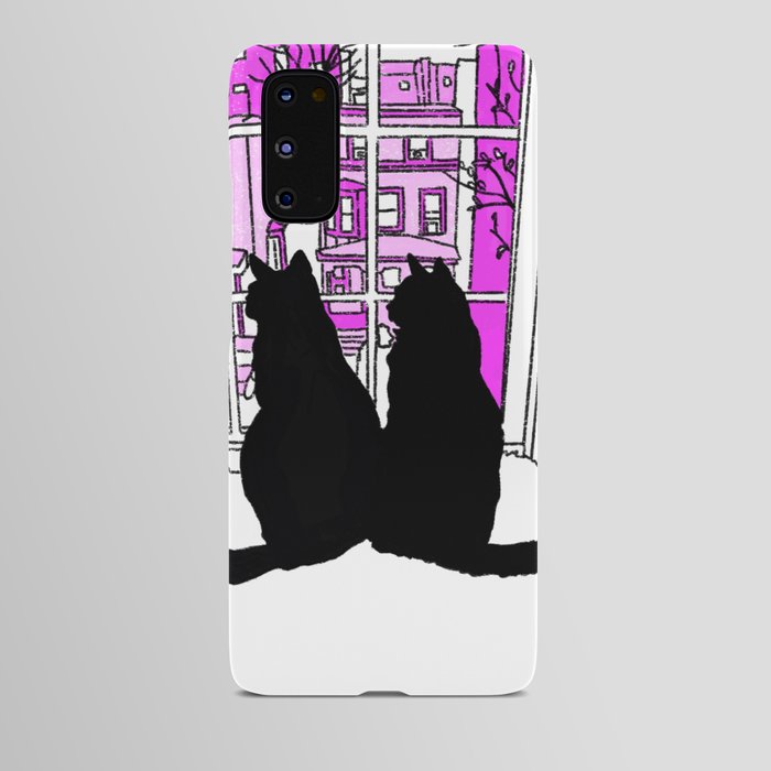 Window Cats Hot Pink Android Case