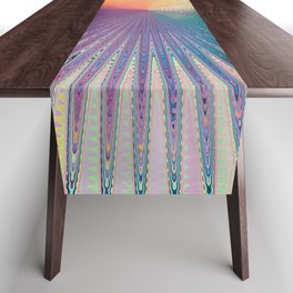 Colorful Circular Line Art Design Table Runner