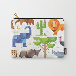 Geometric animals in savannah Carry-All Pouch