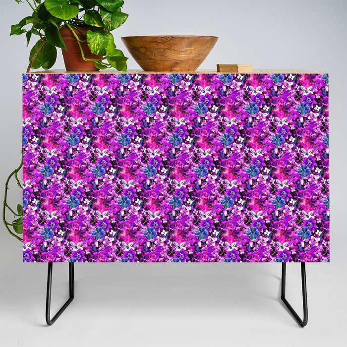 Flowers in all colors 3 D Credenza