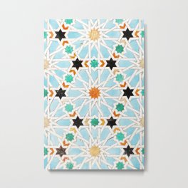 Seville IX [ Andalusia, Spain ] Pastel blue orange azulejos tile mosaic Alhambra pattern islamic Metal Print