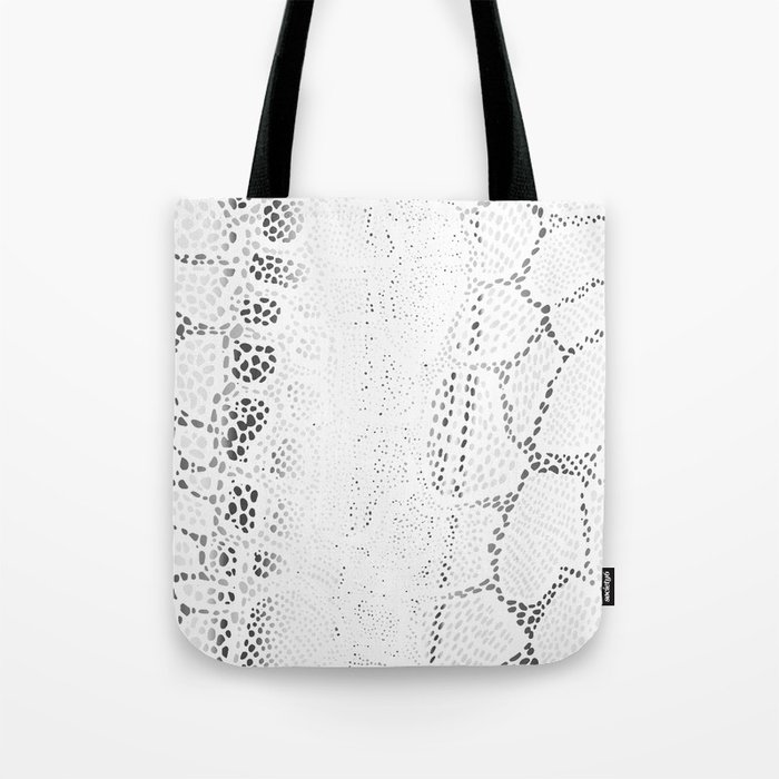 White Snake Skin Tote Bag by ArtDesignWorks Society6