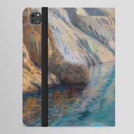 Žrnovnica lake and river, alpine mountain sapphire blue lake landscape painting Menci Clement Crnčić iPad Folio Case