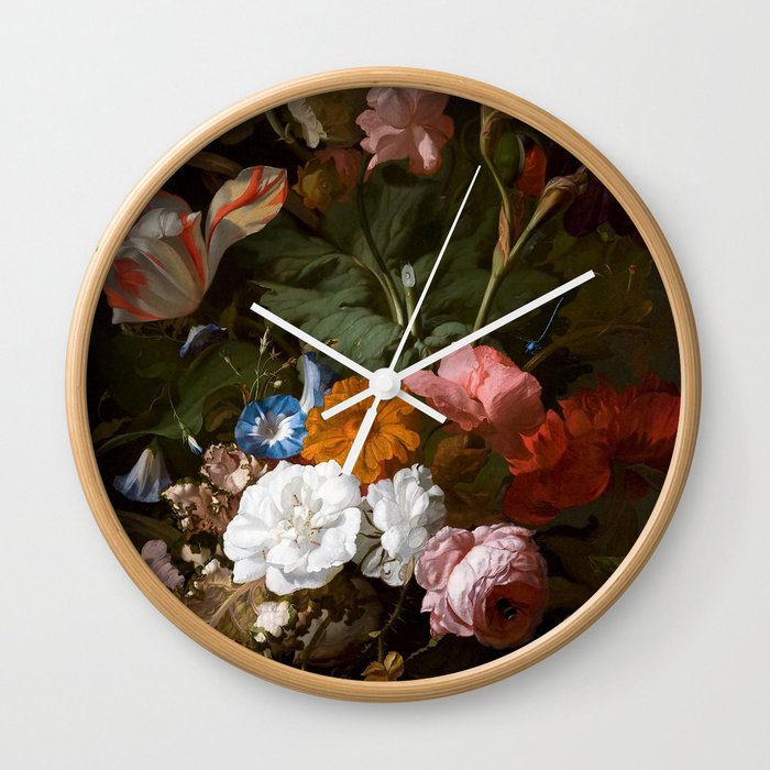 Rachel Ruysch "Vase with Flowers (Mauritshuis)" Wall Clock