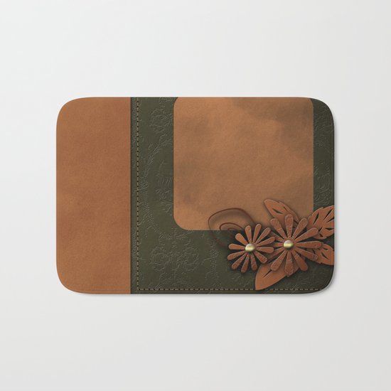 A series of "Covers for notebooks" . Brown and green leather. Bath Mat