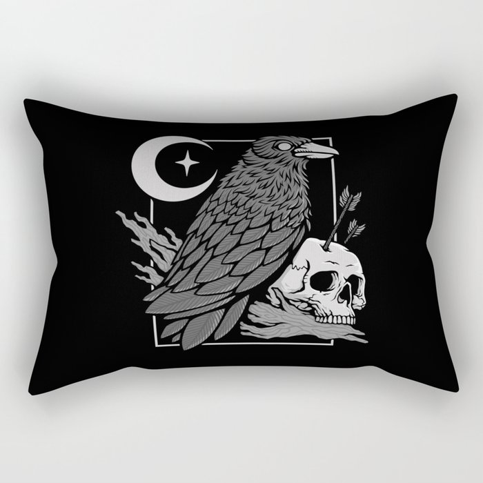 Night Raven Rectangular Pillow