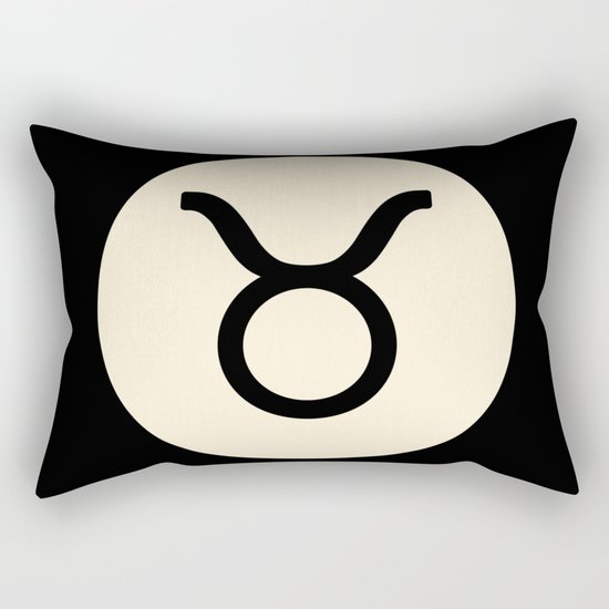 Taurus Symbol Black Rectangular Pillow