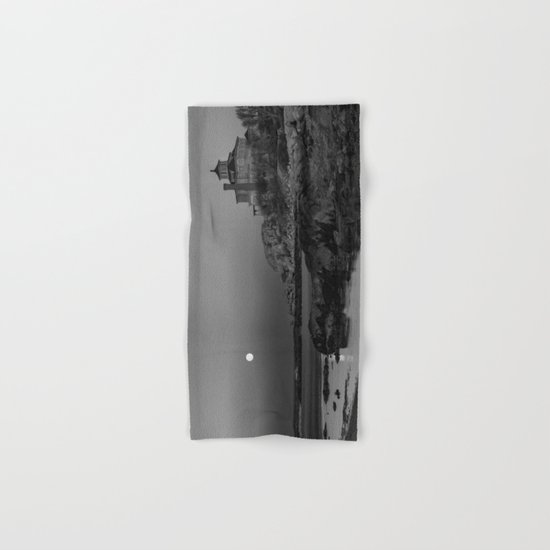 Full "Pink" Moon at Good Harbor Beach BW Hand & Bath Towel