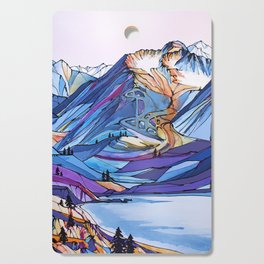 Alyeska Allure Colorful Mountains Cutting Board