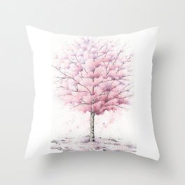 Cherry Blossom floral Throw Pillow