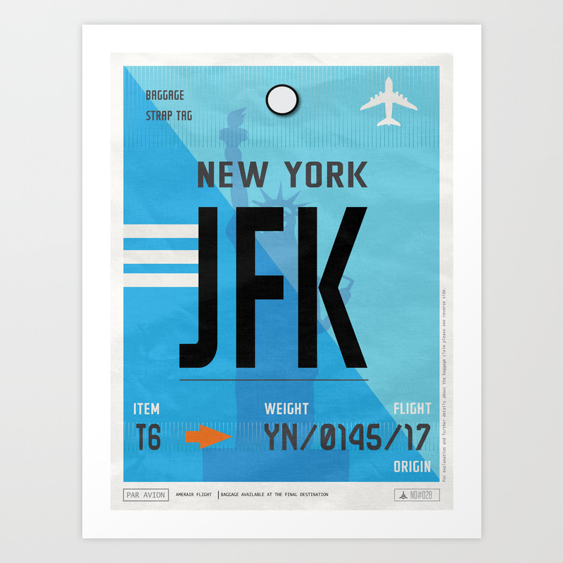 Vintage New York Luggage Tag Poster Art Print By Vagabondtags Society6
