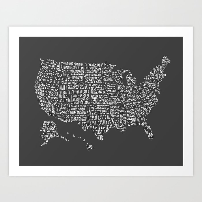 United States map Art Print by S.S.2 | Society6