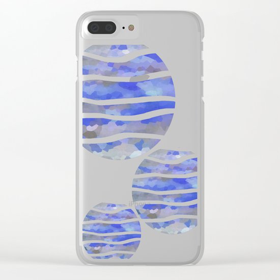 Blue Waves Clear iPhone Case