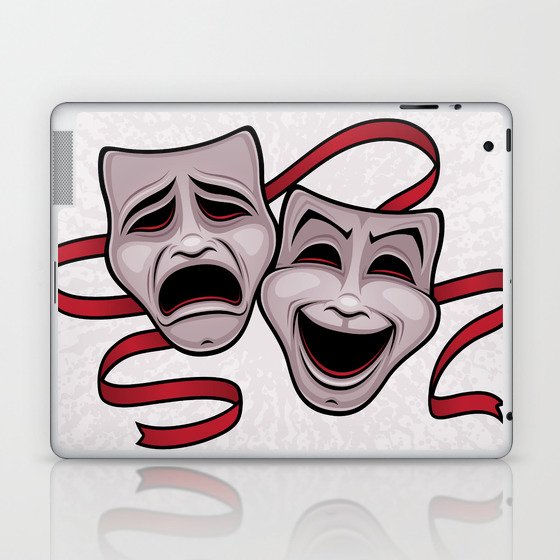 Comedy And Tragedy Theater Masks Laptop & iPad Skin