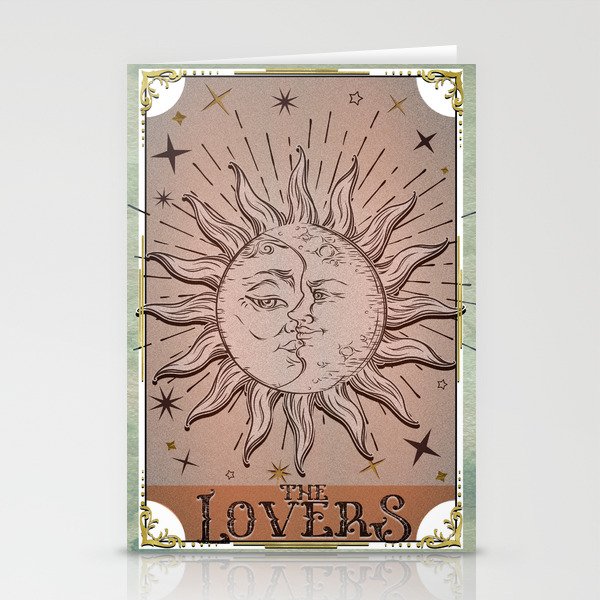 "The Lovers" Tarot Duality Sun & Moon  Stationery Cards