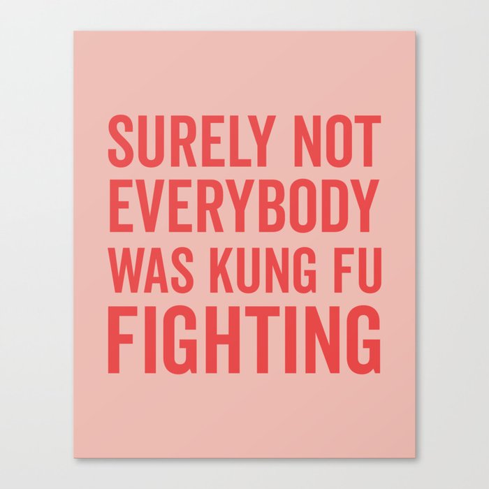 Surely Not Everybody Was Kung Fu Fighting, Funny Quote Canvas Print