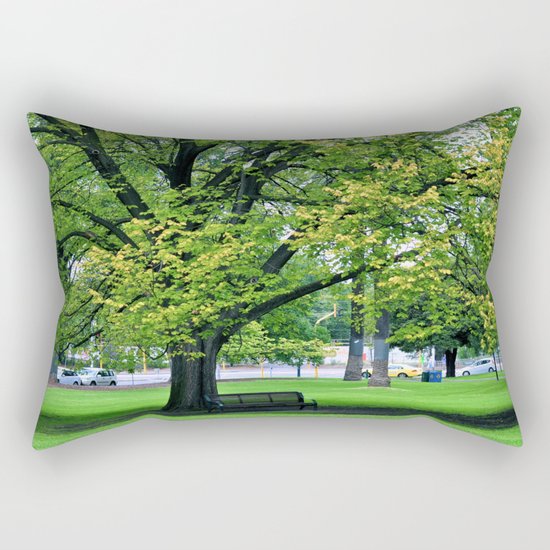 A Little Town Square, Melbourne Rectangular Pillow