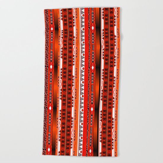 Ethnic stripes. Tribal pattern Indians. Beach Towel