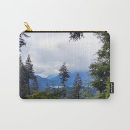 Window from mountain forest Carry-All Pouch | Trees, Mountains, Forest, Nature, Scenery, British Columbia, Photo, Canada, Branches, Hiking 