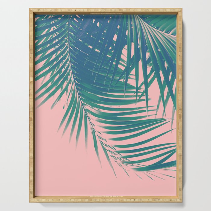 Palm Leaves Blush Summer Vibes #2 #tropical #decor #art #society6 Serving Tray