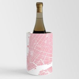 New York, USA, City Map - Pink Wine Chiller