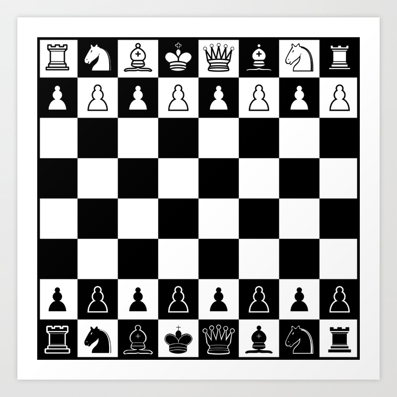 Chess Board Art Print by thinlinetextiles | Society6