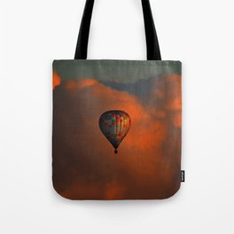 Balloon flight at sunset Tote Bag