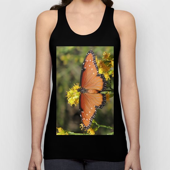 Queen Butterfly on Rubber Rabbitbrush in Claremont CA Unisex Tank Top