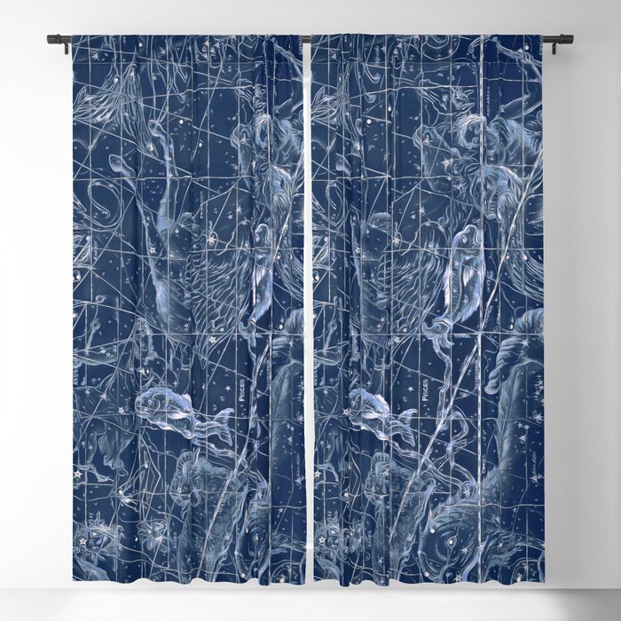 Pisces sky star map Blackout Curtain