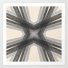 Modern Lines Grays Art Print