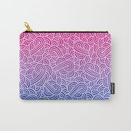 Ombré bisexual colours and white swirls doodles Carry-All Pouch
