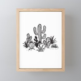 Cactus Sketch Framed Mini Art Print