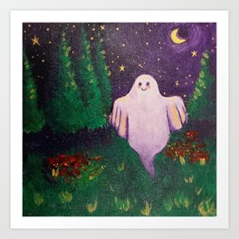 Camp Ghost (finally i can go outside) Art Print